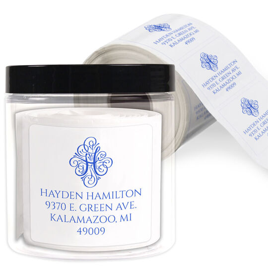 Ornate Initial Square Address Labels